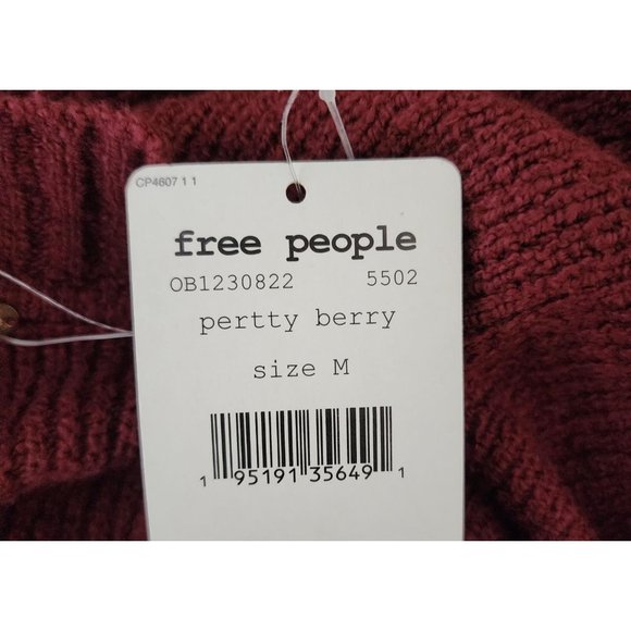 Free People NWT Candice Berry Long Slit Sheer Sweater Medium - Picture 7 of 8